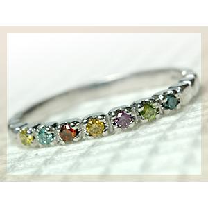 ダイヤモンド リング レディース 指輪 18金 18k K18 ゴールド ダイヤ アミュレット マルチカラーダイヤ 0.14ct カラット |  | 01