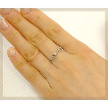 ダイヤモンド リング レディース 指輪 18金 18k K18 ゴールド ダイヤ アミュレット マルチカラーダイヤ 0.14ct カラット |  | 03