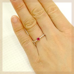 リング ルビー ダイヤモンド レディース 指輪 18金 18k K18