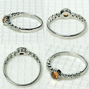 リング サファイア レディース 指輪 18金 18k K18 ゴールド オレンジ サファイア × ダイヤモンド ローズカットの画像