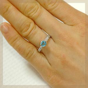 リング トパーズ レディース 指輪 18金 18k K18 ゴールド ブルートパーズ オリジナルテクスチャの画像
