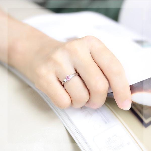 パパラチア サファイア リング ダイヤモンド プラチナ Pt950  