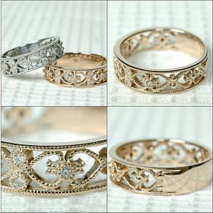 ダイヤモンド リング レディース 指輪 18金 18k K18 ゴールド ダイヤ 0.07ct カラット クオーレの画像