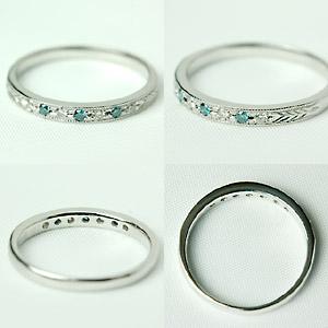 リング レディース 指輪 18金 18k K18 ゴールド ダイヤモンド ブルーダイヤ ドルチェ ブルー 0.1ct カラットの画像