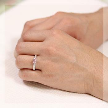 モルガナイト リング レディース 指輪 18金 18k K18 ゴールド 4月 ダイヤモンド エレガンスの画像