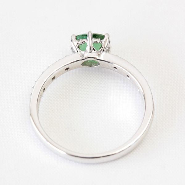 リング レディース 指輪 18金 18k K18 ゴールド グリーントルマリン × ダイヤモンド エレガンスの画像