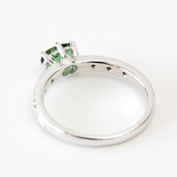 リング レディース 指輪 18金 18k K18 ゴールド グリーントルマリン × ダイヤモンド エレガンスの画像