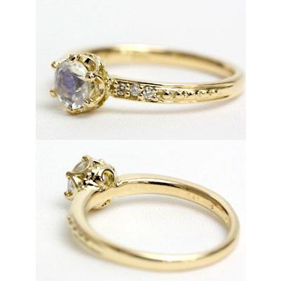 リング レディース 指輪 18金 18k K18 ゴールド ロイヤルブルームーン × ダイヤモンド クラウンの画像