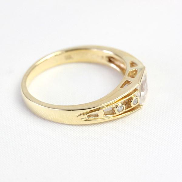 リング レディース 指輪 18金 18k K18 ゴールド ロイヤルブルームーン ダイヤモンド スクエアカットの画像