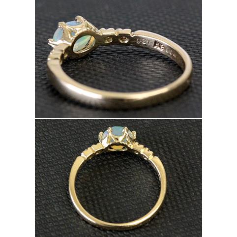 K18　ゴールド　指輪　リング　天然オパール　レディース リング オパール レディース 指輪 18金 18k K18 ゴールド
