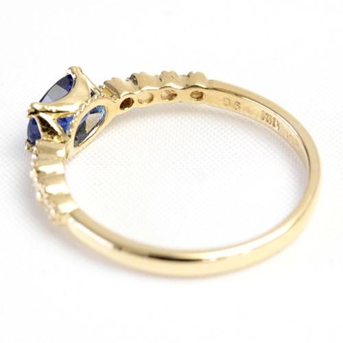 リング カイヤナイト × ダイヤモンド レディース 指輪 18金 18k K18 