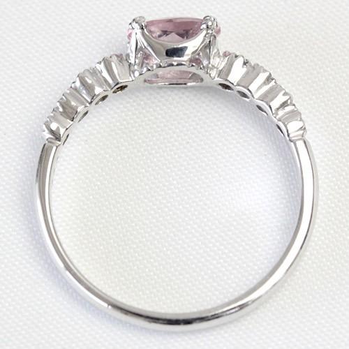 モルガナイト リング レディース 指輪 18金 18k K18 ゴールド 4月 ピンクアクアマリン 4.0×6.0の画像