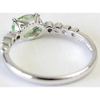 リング ガーネット レディース 指輪 18金 18k K18 ゴールド ダイヤモンド × UVガーネット 4.0mm×6.0mmの画像