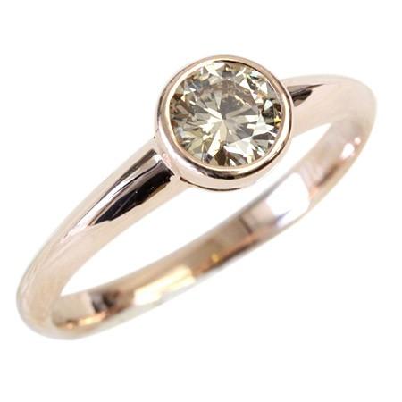 ダイヤモンド リング ダイヤ レディース 指輪 18金 18k K18YG イエローゴールド ブラウンダイヤ 0.5ct 【1点限り】の画像