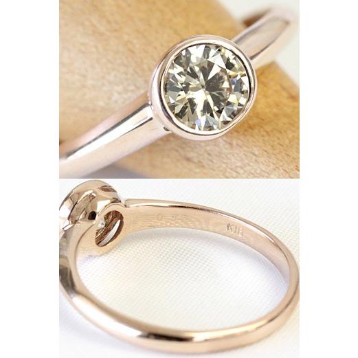 ダイヤモンド リング ダイヤ レディース 指輪 18金 18k K18YG イエローゴールド ブラウンダイヤ 0.5ct 【1点限り】の画像