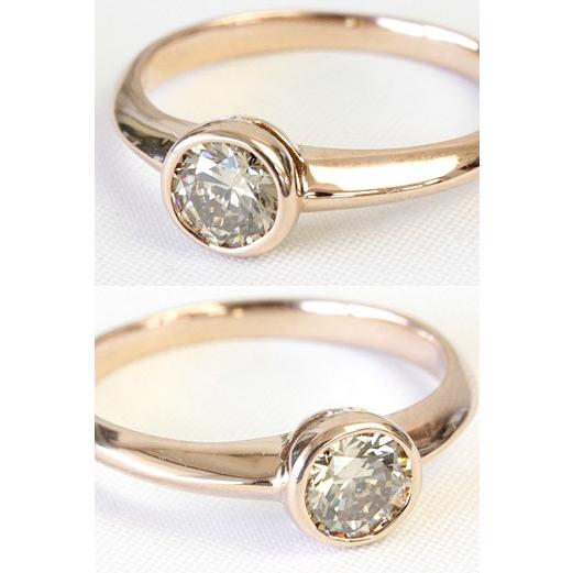 ダイヤモンド リング ダイヤ レディース 指輪 18金 18k K18YG イエローゴールド ブラウンダイヤ 0.5ct 【1点限り】の画像