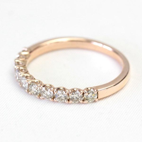 エタニティリング ダイヤモンド 0.5ct レディース 指輪 リング プラチナ 10k 10金 18金 18k ゴールド ブラウンダイヤ スイートテン 10石 ハーフエタニティの画像