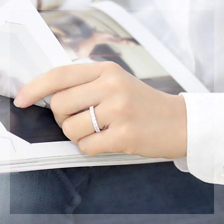 エタニティリング ダイヤモンド 1.0ct レディース 指輪 リング プラチナ 18金 18k K18 エタニティ ダイヤリング H＆C ハーフエタニティ 鑑別書付き |  | 01