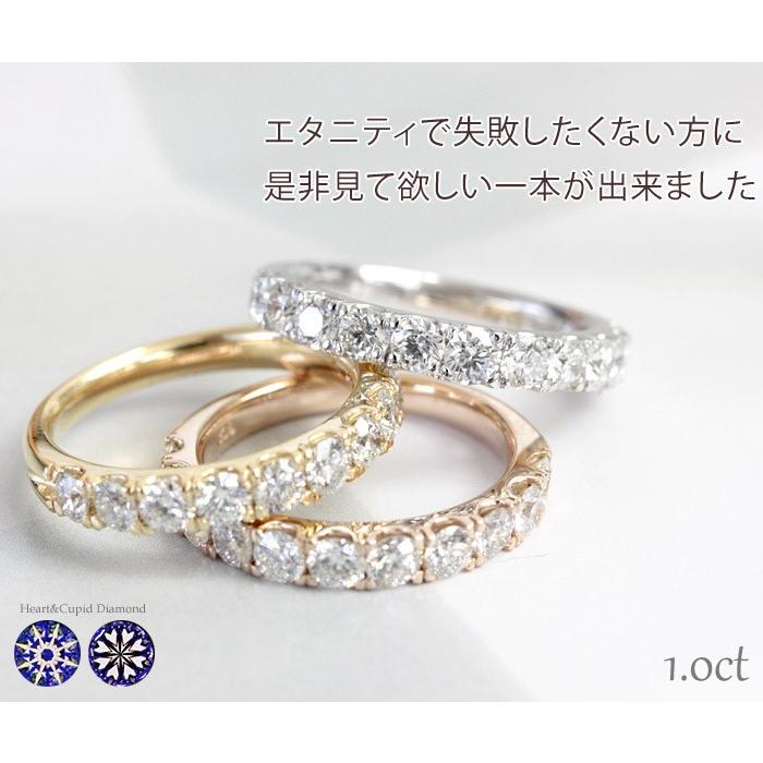 エタニティリング ダイヤモンド 1.0ct レディース 指輪 リング プラチナ 18金 18k K18 エタニティ ダイヤリング H＆C ハーフエタニティ 鑑別書付き |  | 06