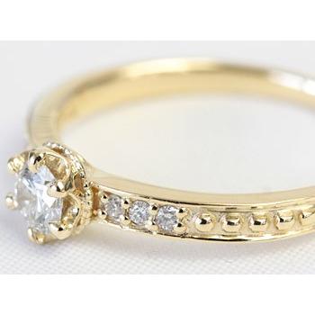 リング レディース 指輪 18金 18k K18 ゴールド ダイヤモンド ダイヤ 0.2ct カラット クラウンデザイン |  | 04