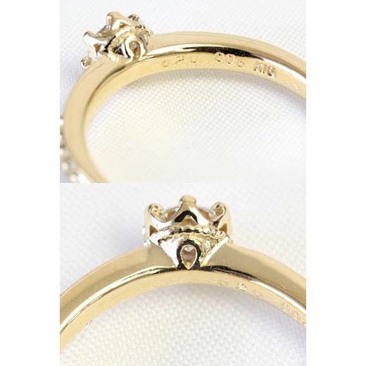 リング レディース 指輪 18金 18k K18 ゴールド ダイヤモンド ダイヤ 0.2ct カラット クラウンデザイン |  | 05