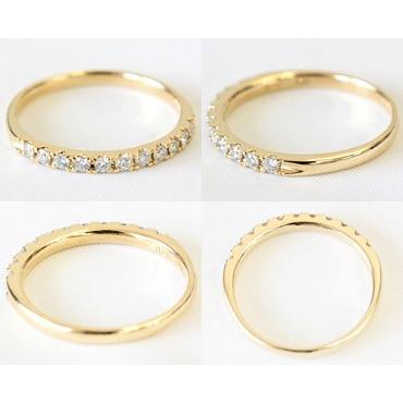 指輪 リング エタニティリング ダイヤモンド 0.2ct レディース K10 18金 18k K18 プラチナ エタニティ ダイヤリング H＆C カラット ハーフエタニティ 鑑別書付き |  | 03