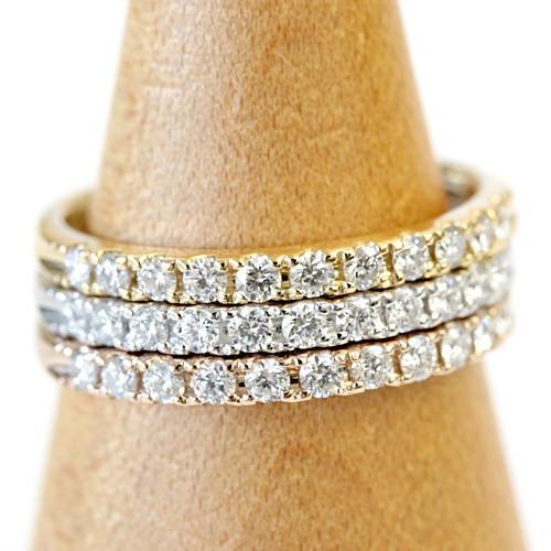 指輪 リング エタニティリング ダイヤモンド 0.2ct レディース K10 18金 18k K18 プラチナ エタニティ ダイヤリング H＆C カラット ハーフエタニティ 鑑別書付き |  | 04