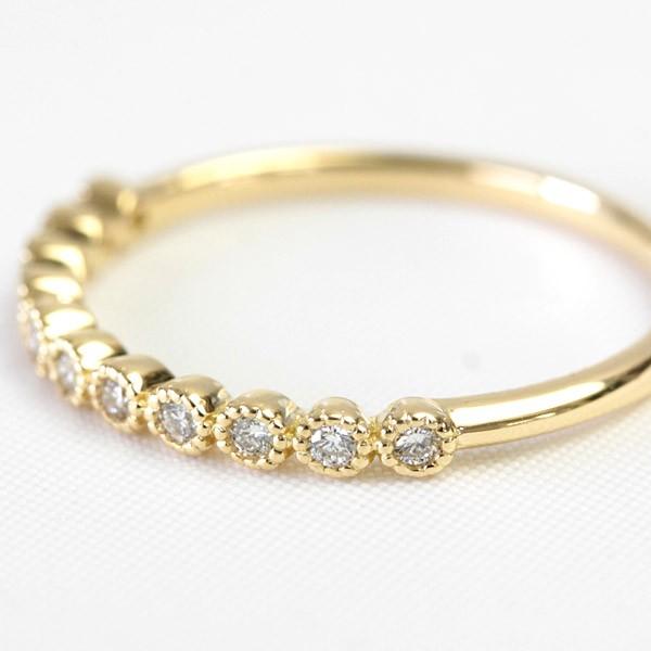 エタニティリング ダイヤモンド 0.1ct レディース 指輪 リング 18金 18k K18 K10 10金 ゴールド エタニティ ダイヤリング ハーフエタニティ ミル打ち 11石 |  | 03