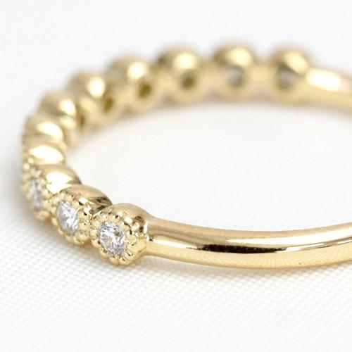 エタニティリング ダイヤモンド 0.2ct レディース 指輪 リング 18金 18k K18 エタニティ ダイヤリング H＆C カラット ハーフエタニティ ミル打ち 11石 |  | 02