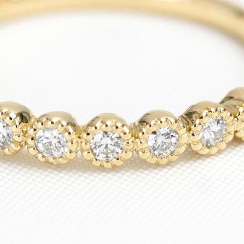 エタニティリング ダイヤモンド 0.2ct レディース 指輪 リング 18金 18k K18 エタニティ ダイヤリング H＆C カラット ハーフエタニティ ミル打ち 11石 |  | 05