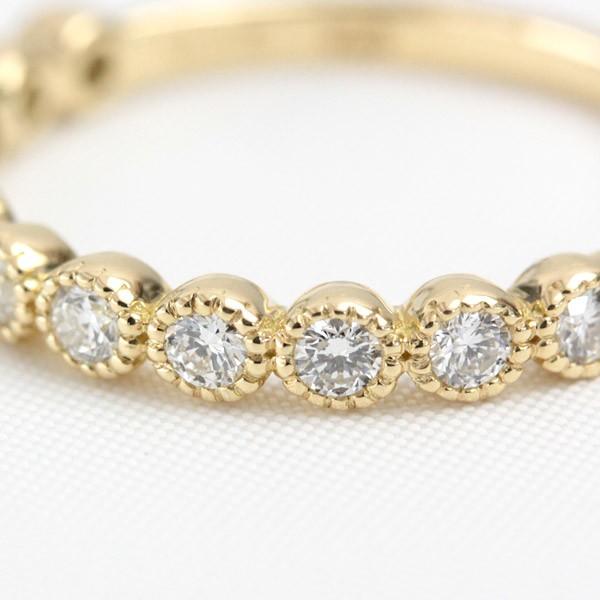 エタニティリング ダイヤモンド 0.3ct レディース 指輪 リング 18金 18k K18 エタニティ ダイヤリング H＆C カラット ハーフエタニティ ミル打ち 11石 |  | 02