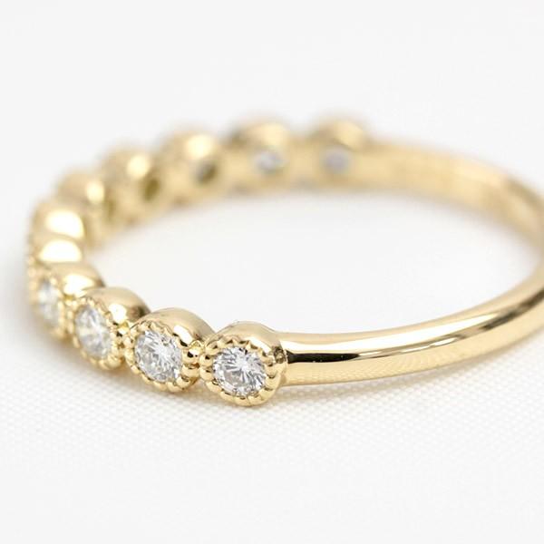 エタニティリング ダイヤモンド 0.3ct レディース 指輪 リング 18金 18k K18 エタニティ ダイヤリング H＆C カラット ハーフエタニティ ミル打ち 11石 |  | 03