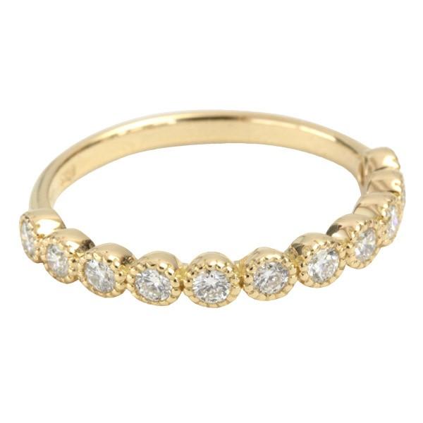 エタニティリング ダイヤモンド 0.3ct レディース 指輪 リング 18金 18k K18 エタニティ ダイヤリング H＆C カラット ハーフエタニティ ミル打ち 11石 |  | 06