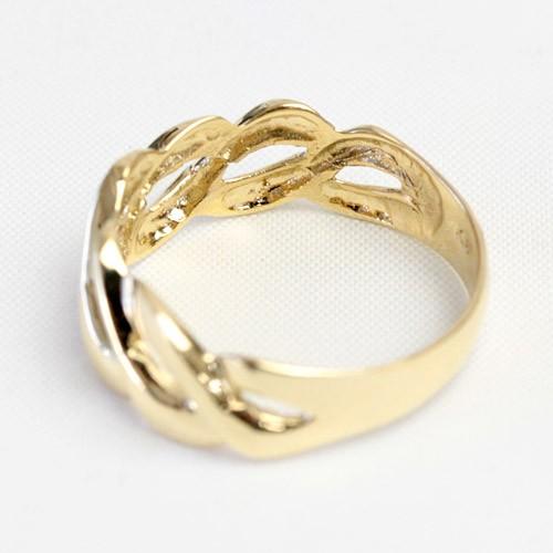 リング レディース 指輪 18金 18k K18 ゴールド ファッションリング 幅広 ツイストデザイン 文字入れ不可の画像