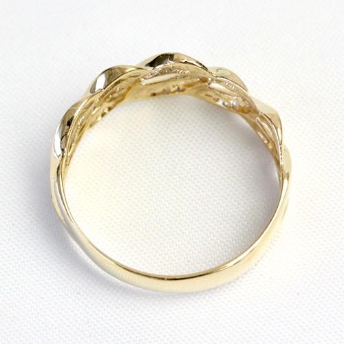 リング レディース 指輪 18金 18k K18 ゴールド ファッションリング 幅広 ツイストデザイン 文字入れ不可の画像