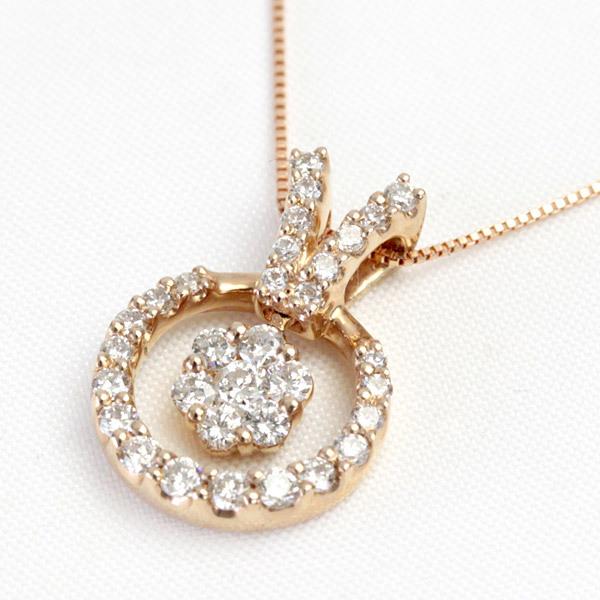 ダイヤモンドネックレス ダイヤ レディース ダイヤ 18金 18k K18PG 0.5ct カラット 32石 40cm 【2点限り】の画像
