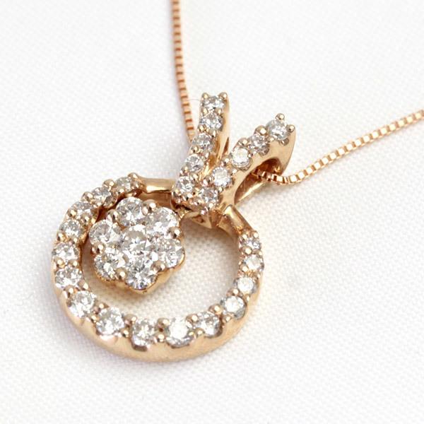 ダイヤモンドネックレス ダイヤ レディース ダイヤ 18金 18k K18PG 0.5ct カラット 32石 40cm 【2点限り】の画像