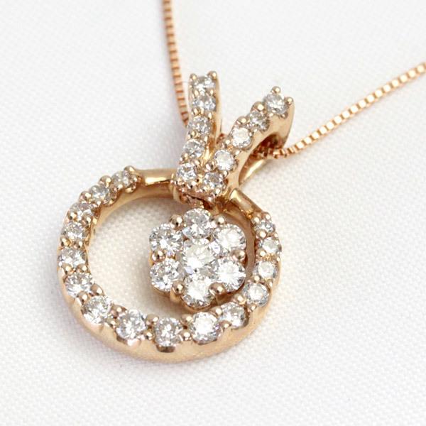 ダイヤモンドネックレス ダイヤ レディース ダイヤ 18金 18k K18PG 0.5ct カラット 32石 40cm 【2点限り】の画像