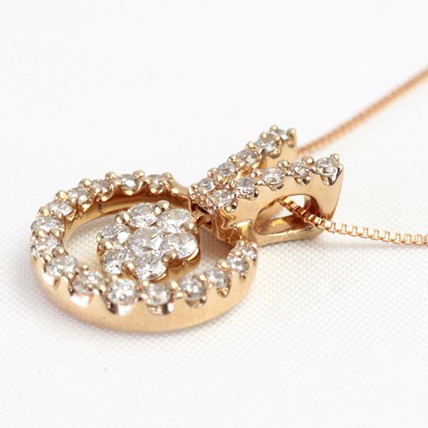 ダイヤモンドネックレス ダイヤ レディース ダイヤ 18金 18k K18PG 0.5ct カラット 32石 40cm 【2点限り】の画像