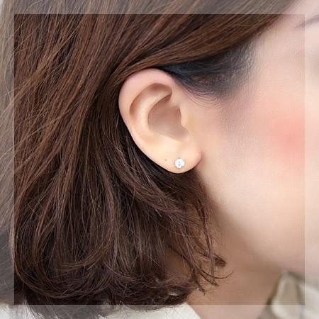 ピアス ダイヤモンド ダイヤ 一粒 レディース プラチナ Pt900