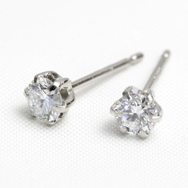 ピアス ダイヤモンド 一粒 プラチナ Pt900 K18 レディース ラボ