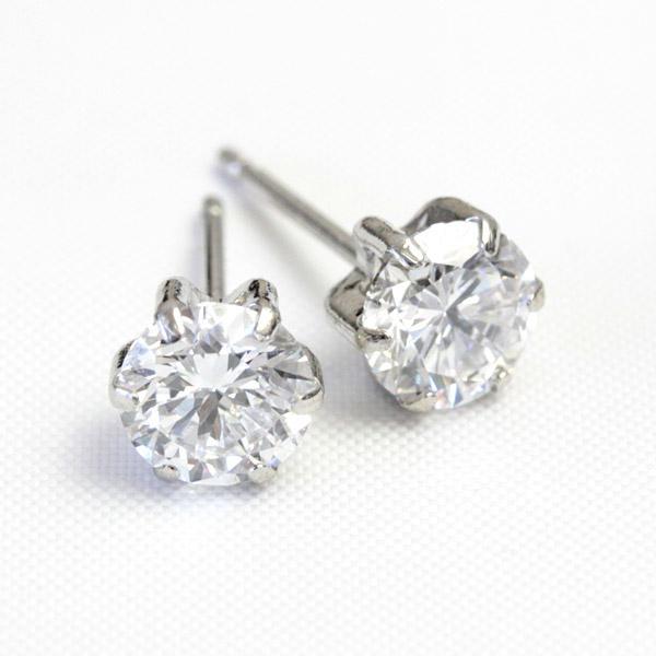 ピアス ダイヤモンド ダイヤ レディース プラチナ Pt900 K18YG ラボグロウンダイヤモンド Lab Grown Diamond 1ペア 1.0ct スタッド シンプルの画像