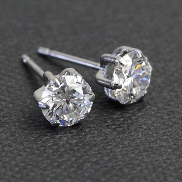 ピアス ダイヤモンド ダイヤ レディース プラチナ Pt900 K18YG ラボグロウンダイヤモンド Lab Grown Diamond 1ペア 1.0ct スタッド シンプルの画像
