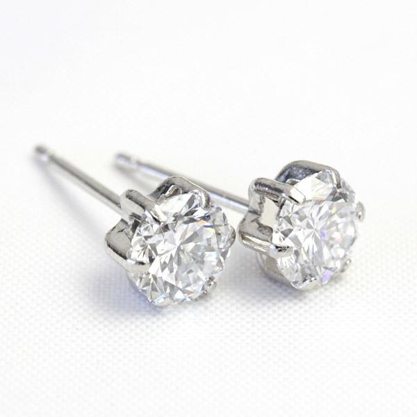 ピアス ダイヤモンド ダイヤ レディース プラチナ Pt900 K18YG ラボグロウンダイヤモンド Lab Grown Diamond 1ペア 1.0ct スタッド シンプルの画像