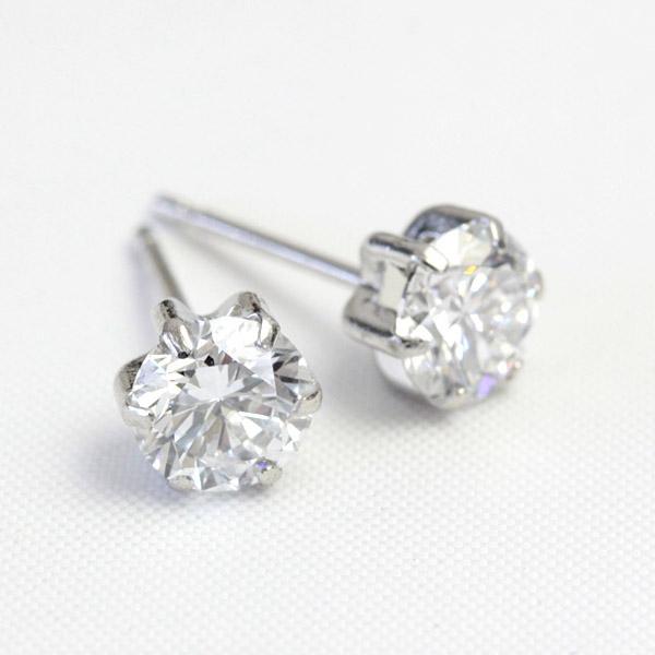 ピアス ダイヤモンド ダイヤ レディース プラチナ Pt900 K18YG ラボグロウンダイヤモンド Lab Grown Diamond 1ペア 1.0ct スタッド シンプルの画像