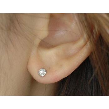 ピアス ダイヤモンド レディース プラチナ ローズカット 3.0mm 片耳用 半ペアの画像