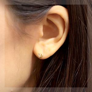 ピアス ダイヤモンド ローズカット レディース 18金 18k K18 ゴールド 
