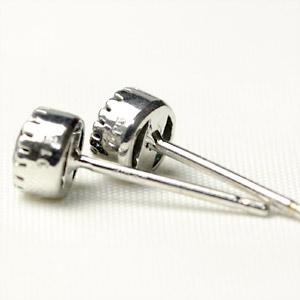 ダイヤモンドピアス ブルーダイヤ レディース 一粒 18金 18k K18 