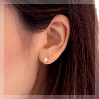 ピアス ダイヤモンド 一粒 18金 18k K18 ゴールド 0.15ct カラット 