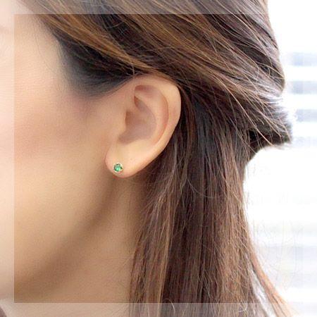 ピアス ガーネット グリーンガーネット レディース 18k K18 18金 